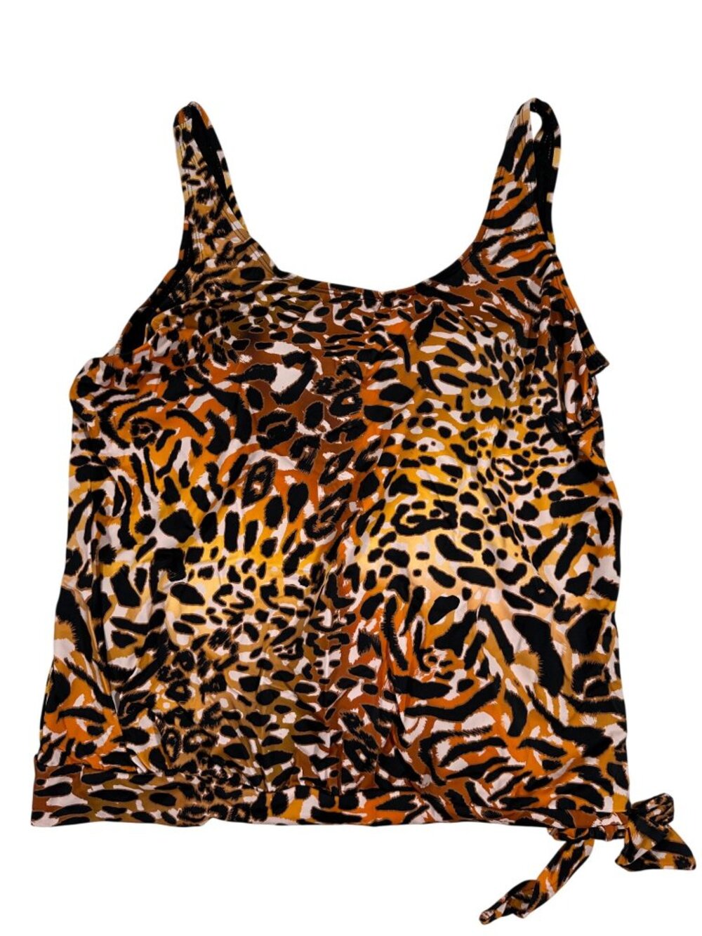 FullFitAll Womens Leopard Print Tankini Swim Top Size 16 Nylon/Spandex Blend
